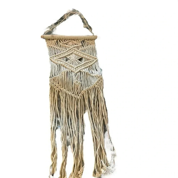 Macrame Wall Hanging Tapestry 13 1/2" width by 37" long - Picture 5 of 5